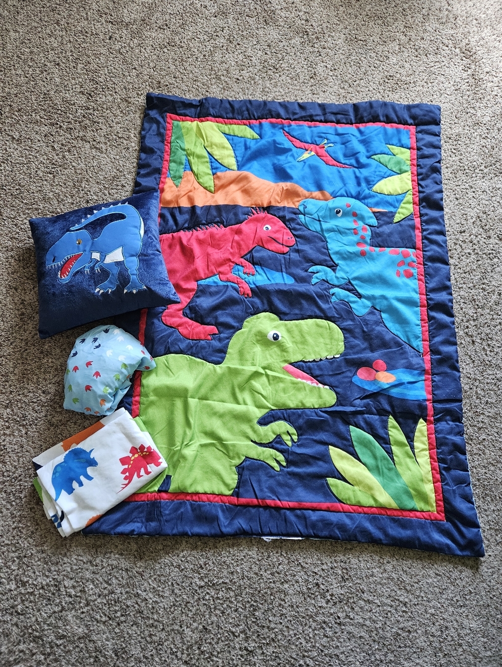 Garanimals Colorful Dinosaur Baby Toddler Bedding with Dino Pillow